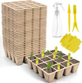 SYITCUN 640 Cells Seed Starter Tray 40 Pack Seed Starter Kit Peat Pots for Seedlings with 400 Plant Labels 2 Seed Planting Tool and 1 Spray Bottle