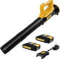 Orientools 20V Cordless Leaf Blower with UL 62133 Certified 2x2.0Ah Batteries and Charger (45 min Run time) for clearing Leaves dust Debris Light Snow from walkways Driveway Yard