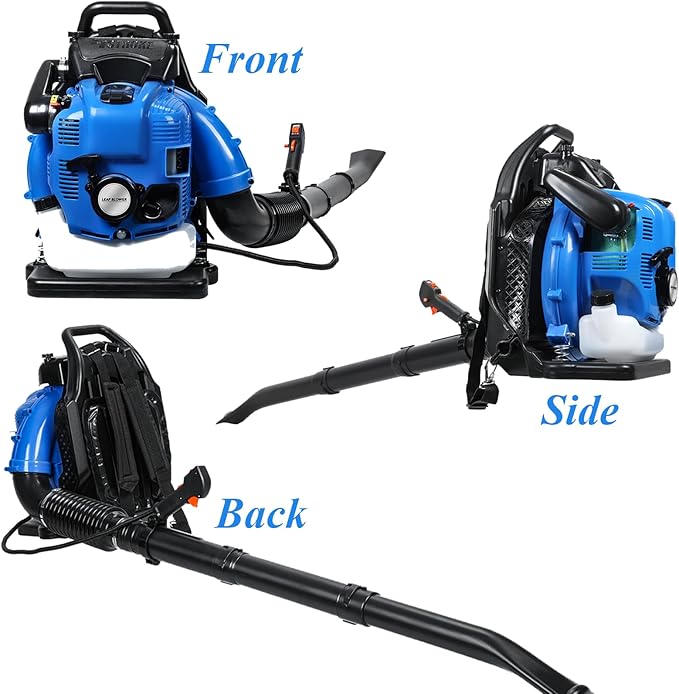 【Ship from US】 75.6CC Backpack Gas Leaf Blower Cordless - 4 Stroke Leaf Blower Gas Backpack Blower Cordless Snow Blower for Lawn Care Yard Grass Patio