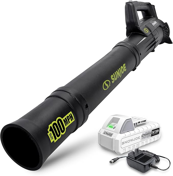 Sun Joe 24V-TB-LTE 24V Cordless IONMAX Compact Turbine Jet Blower 100 MPH Air Speed Battery and Charger Included