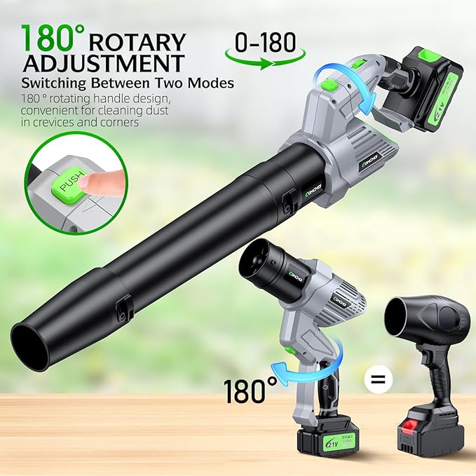 Comchoi Electric Leaf Blower Cordless 900000 RPM 2 x 4.0Ah Batteries &amp Charger Handheld Leaf Blowers for Lawn Care 5 Speed Mode Portable Lightweight Grass Blower for Yard Patio &amp Outdoo