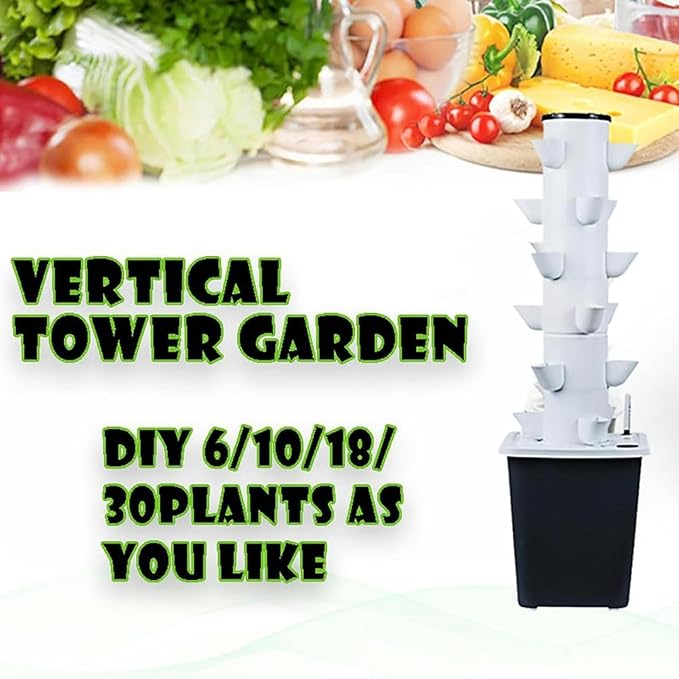Vertical Plantation in Garden Tower Tower for Vegetable Plants Gift for Gardening Lovers 15 Levels 45 Plants with Pump and Tank ~/