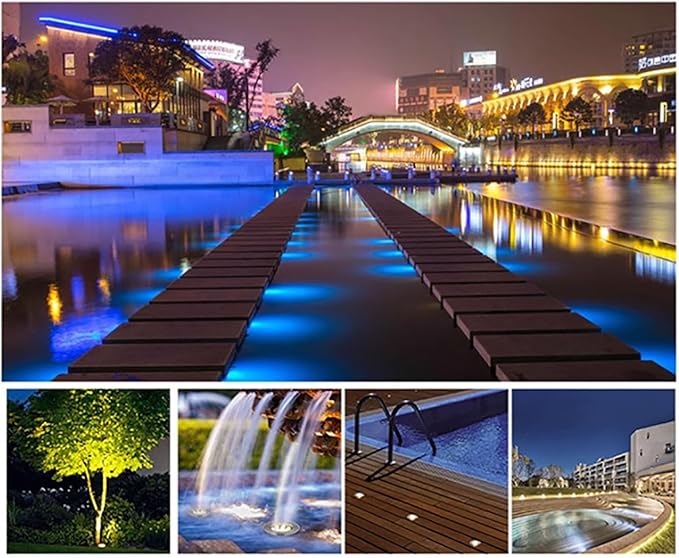 Outdoor Buried Lights - LED LED Fountain Light AC 24V Low Voltage Embedded Spotlight IP68 Waterproof Water Landscape Light Submersible Pond Light for UnderwaWarm White-24W