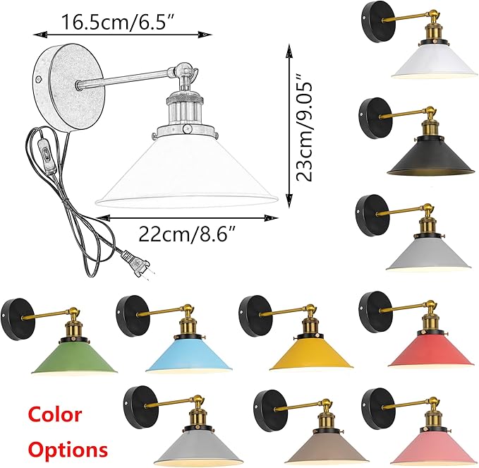 Hook Type Wall Mounted Plant Light Full Spectrum 25W 6000K White Light Vintage Yellow Metal Adjusted Angle Timing Wall Lamps for Plants Flowers Indoor Growing