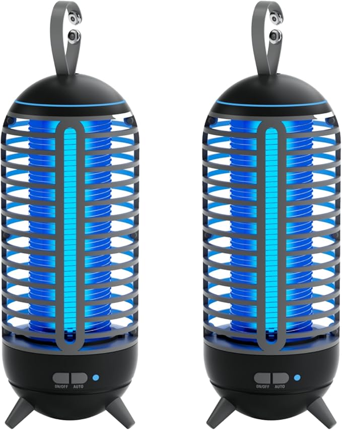 2 Pack Cordless Bug Zapper Outdoor &amp Fly Zapper Indoor &amp Wireless Mosquito Zapper Portable Camping Fly Trap 2500mAh Electric Ideal for Traps