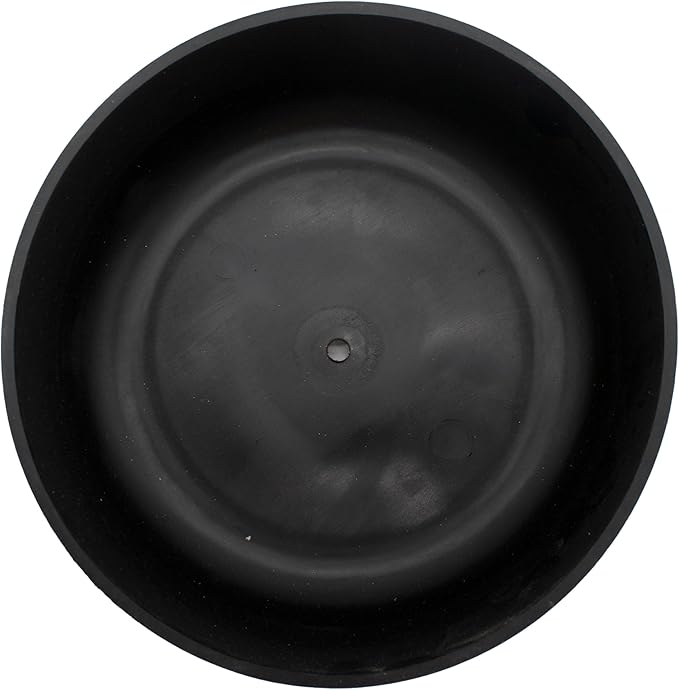 The HC Companies 8 Inch Round Plastic Succulent Capri Bowl Decorative Indoor Flower Succulent Planter Pot with Drain Plug Hole Faux Concrete Color with Copper Bottom Color (2 Pack)