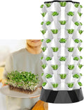 Hydroponics Tower Hydroponics Growing Tower for Indoor Herbs Aeroponic Garden Tower for Growing Herbs Fruits VegetablesWhite-80holes
