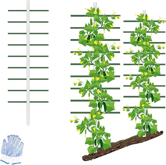 Agfabric 6ft Garden Trellis for Climbing Plants Outdoor U Tower Trellis with 9 Arms(Each 2ft) Fiberglass Rust-Free Plant Support Trellis for Vegetable Plants U Cross-Section (6ft*2ft1pack)