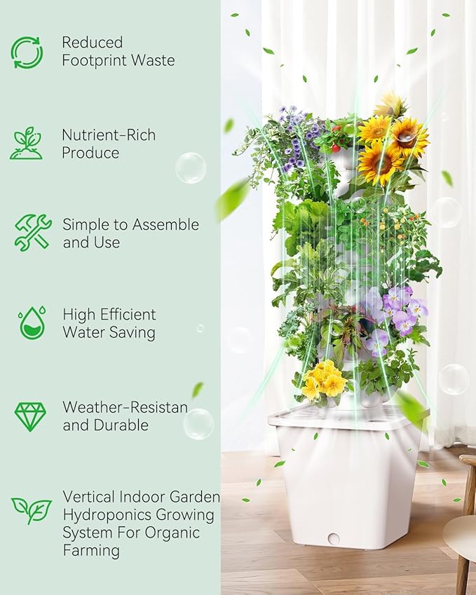 SJZX Hydroponic System Kit + Extra Water Pump Get a Replacement Pump Now