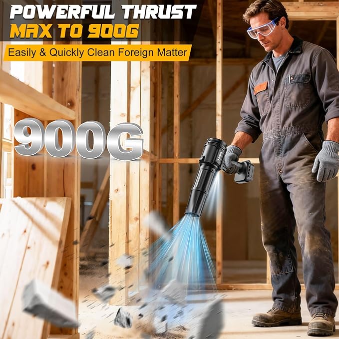 Brushless Cordless Leaf Blower Compatible for Dewalt 20V Battery(NO Battery) Mini Turbo Jet Blower With 2 Nozzles Lightweight &amp One-hand Use For Patio Garage Yard Snow Cleaning Car Dryer(Tool O