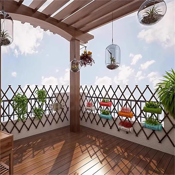 Expandable Garden Trellis Retractable Plant Climbing Pergola Garden Fence Decorative Outdoor Wall Hanging Balcony Terrace Pet Barrier(105HWP)