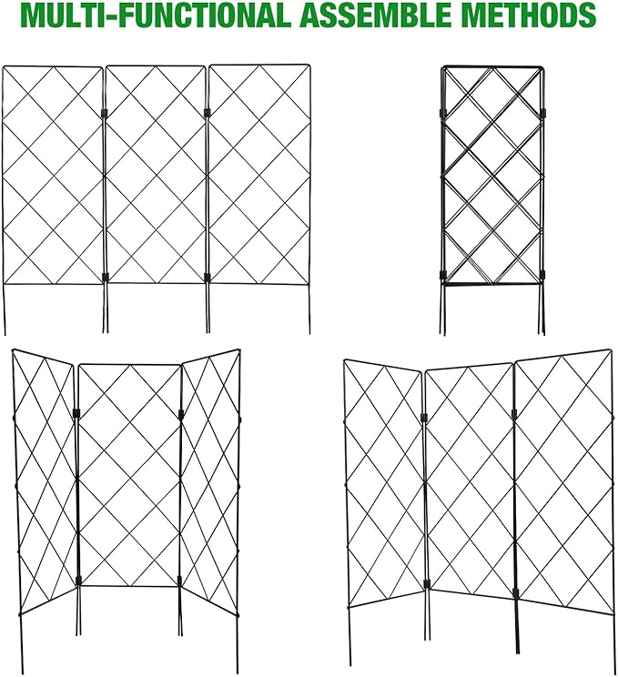 Gadpiparty Multifunctional Foldable Iron Plant Support Frame for Vine Climbing Plants Garden Trellis Stand for Cucumbers Grapes Pole Beans and Flowers Outdoor Climbing Frame for Healthy