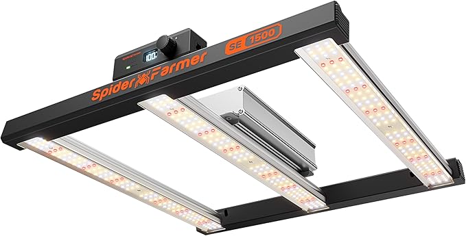 Spider Farmer SE1500 150W LED Grow Light 2x2ft Coverage App &amp Digital Dimming Control Full Spectrum Bar Style Grow Light for Indoor Plants