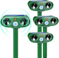 2026 Ultrasonic Solar Animal Repellent Outdoor Motion Activated Cat Repellent Outdoor Waterproof for Yard &amp Garden Effective Rabbit Deer Raccoon Squirrel Coyote Deterrent Device 4 Pack
