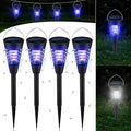Qualirey 4 Pack Solar Bug Zapper &amp Mosquito Killer Outdoor Waterproof Cone-Shaped LED Light Mosquito Repellent for Patio Garden Yard Camping - Hanging/Insertion Design (White &amp Purple Light