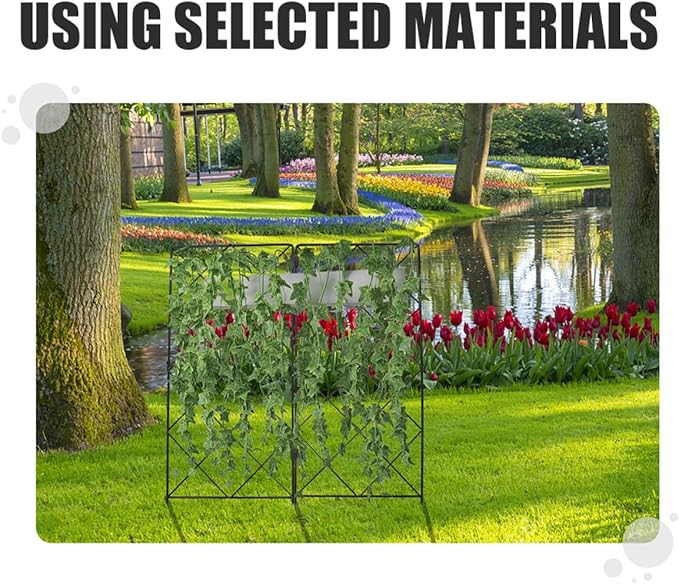 Luxshiny 2pcs Foldable Garden Trellis Plant Support for Climbing Plants Indoor Outdoor 20x53cm Sturdy Vine Climbing Rack Gardening Supplies