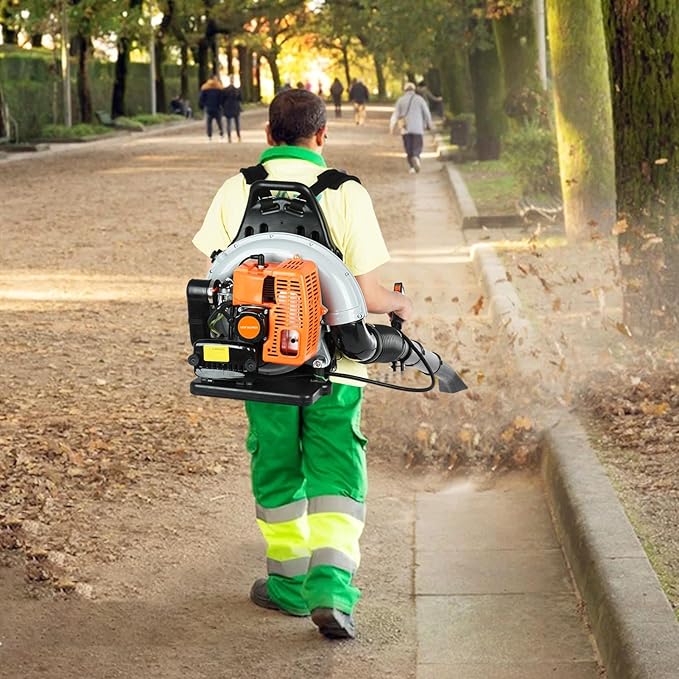 Gas Leaf Blower 63CC 2-Stroke Backpack Leaf Blower New Gas Powered Leaf Blower 665 CFM Snow Blower Gas Blowers for Lawn Care Snow Removal
