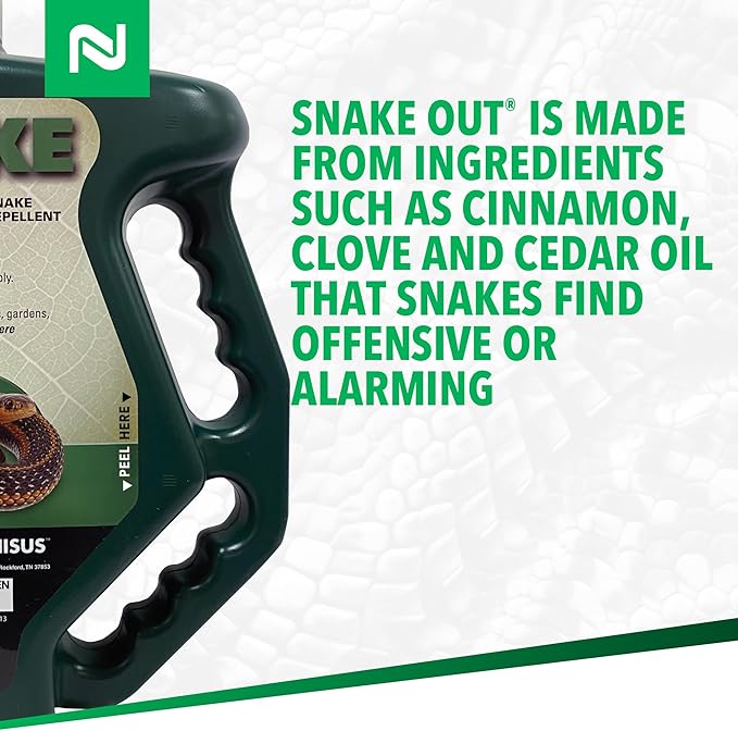 Nisus Snake Out Snake Repellent Biodegradable Safe for Pets and Children Easy Application for Yards Gardens and Sheds 4 lbs