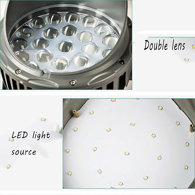 LED Outdoor Ground Lights - Rotation Spotlight 110-240V Long Beam LED Spotlight IP65 Waterproof Outdoor Light Long Beam Floodlights Narrow Light Wall Washer(Green27W)