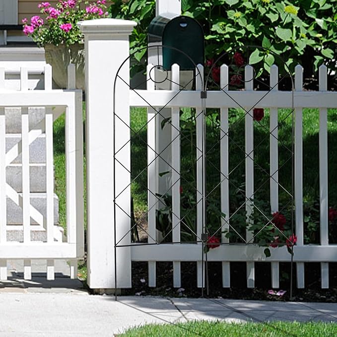 2pcs Iron Plant Supports for Climbing Plants Foldable Garden Trellis Stake Supports for Potted Flowers and Vines Sturdy Outdoor Climbing Rack for Patio and Lawn Gardening