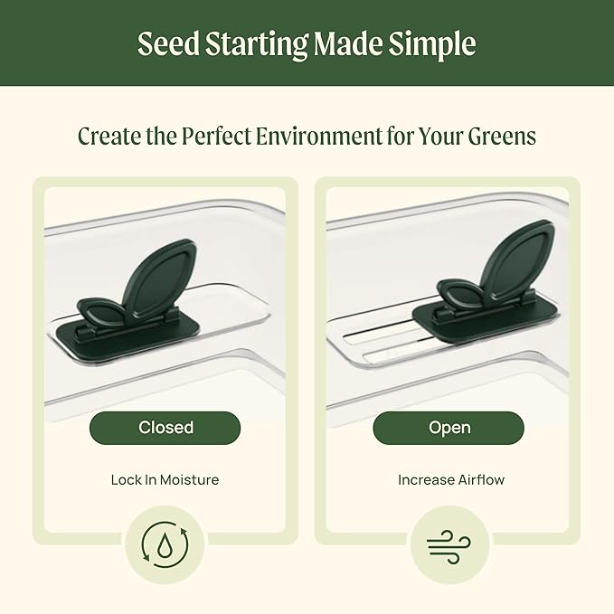 Self-Watering Microgreens Growing Kit with 20 Capillary Grow Mats and Humidity Domes 4 Trays for Growing Multiple Micro Greens and Sprouts Hydroponic Growing System with Water Level Indicator