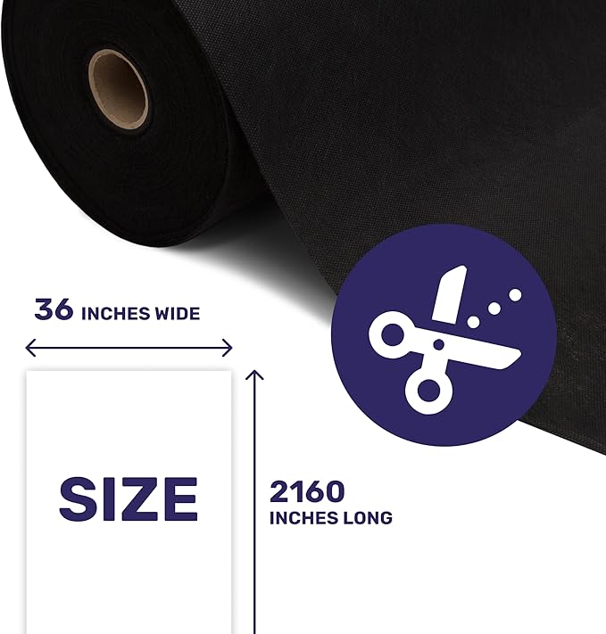 Garden Weed Barrier Landscape Fabric 33 FT / 300 FT - Heavy Duty Non-Woven Spunbond Ground Cover High Permeability Weed Control Cloth for Flower Beds &ampVeggetable Gardens
