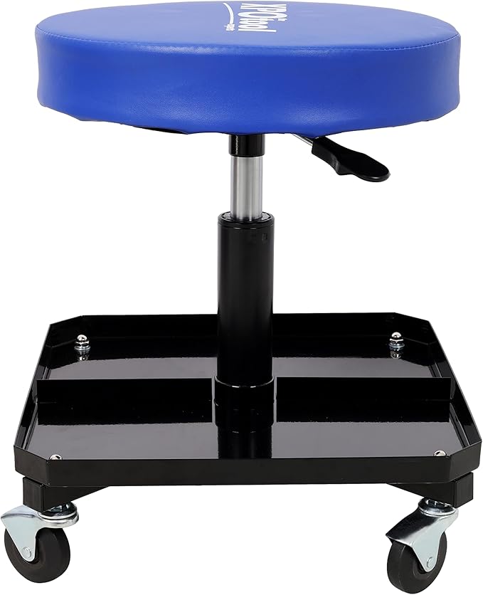 250 LBS Rolling Pneumatic Creeper GarageAdjustable Mechanic Stool with Tool Tray Storage