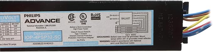 Advance IOP-4PSP32-SC Electronic Fluorescent Ballast 4-Lamp T8 F32T8 32W 120/277V