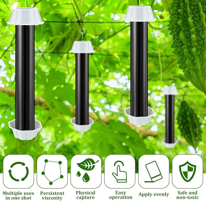 Qualirey Fly Traps for Indoor Outdoor Hanging Fruit Fly Stick Trap Sticky Mosquito for Home Insect 10 x 2.5 Inches(Black8 Pcs)
