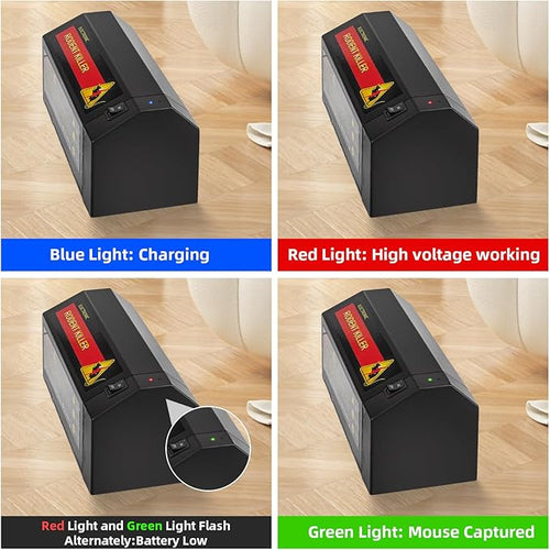 2 Pack Electric Mouse Trap ZapperElectronic Rat Traps Indoor for Home with Anti-Escape DoorRechargeable &amp Reusable Electric Rat Traps Outdoor Rodent Zapper Mice Killer for Kitchen GarageFast Ki