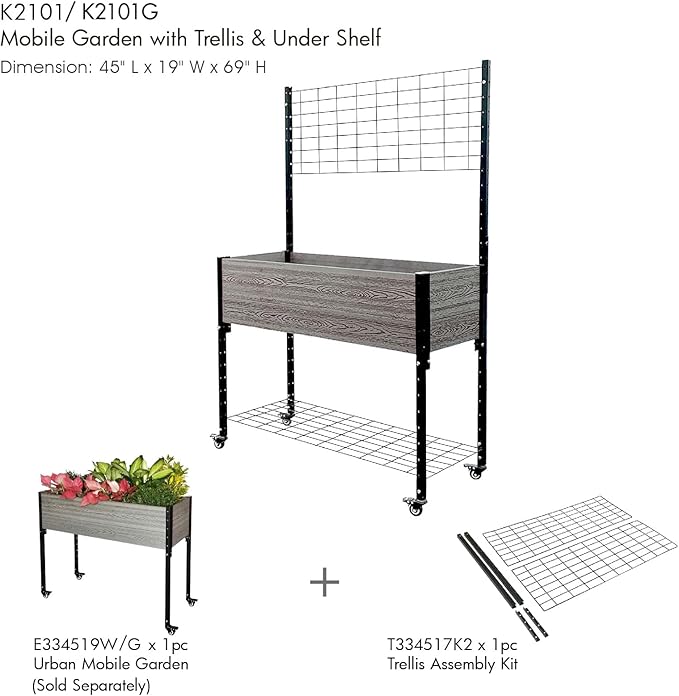 Everbloom 45 in. Trellis Assembly Kit T334517K2 45 L x 33 H (Only Used with Everbloom Model R144524 E144519/E144519G E334519W/E334519WG)-Heavy Duty Galvanized Powder Coated Stainless Steel