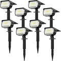 Solar Spot Lights Outdoor 8 Pack 57 LED Cool White&amp Solar Spot Lights Outdoor 8 Pack 57 LED Warm White