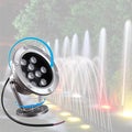 Rotatable LED Underwater Pond Lights 12W &amp 24W Green Spotlights for Outdoor Landscape Warm Color Fountain &amp Pathway Lighting Waterproof Garden Lights