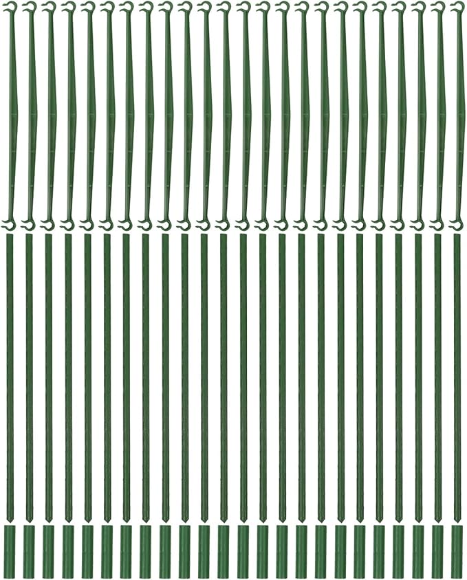 BESPORTBLE 3 Sets Tomato Plant Trellis Climbing Rack with 27 Metal Stakes and 18 Connectors Indoor Outdoor Garden Plant Support for Vines