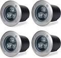 4 Pack LED Underground Lamp Outdoor Ground Light IP66 Waterproof Buried Lights AC85-265V for Garden Path Yard Step Fence Landscape Spotlight