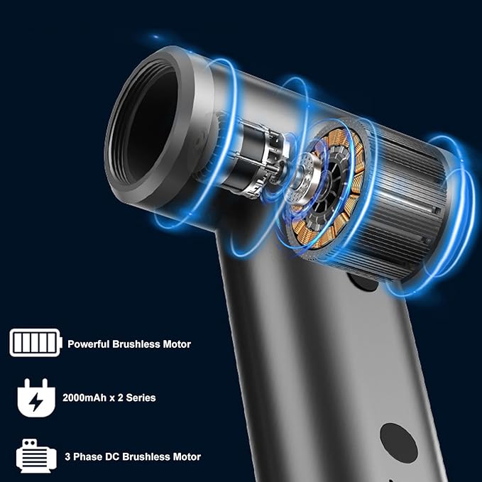 Electric Air Duster Cordless Air Blower Portable with 110000RPM Brushless Motor USB Rechargeable Mini Electric Air Duster for Car Home Cleaning