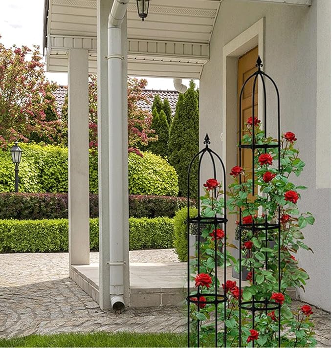 Garden Trellis for Climbing Plants Tower Obelisk Garden Trellis Plant Support Vine Supports Plant Tower for Outdoor Indoor Vines Flower(Size:23cm/9in Small)