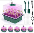 Seed Starter Tray with Grow Light 6-Pack 72 Cell Seed Starter Trays Germination Tray with Humidity Dome Timing Adjustable Brightness for Starting Vegetable Flower Indoor Herb Garden