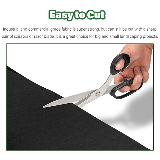 5oz Heavy Duty Non-Woven Geotextile Fabric for Drainage and Landscape-Durable Weed Barrier for Driveway Stabilization(Black1.5mx15m/4.9ftx49ft)