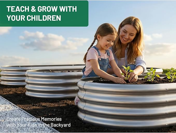 AHEONLAR 2pack 6×3×1ft Raised Garden BedOutdoor Galvanized Planter Boxes Oval Large Metal Raised Garden Beds for Vegetables