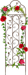 Best Choice Products 60x15in Iron Garden Trellis Arched Outdoor Decoration w/Branches Birds for Lawn Garden Backyard Climbing Plants - Bronze