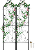 Happybuy Garden Trellis for Climbing Plants 60 x 15 in 2 Packs Rustproof Metal Garden Flower Trellis Outdoor Climbing Rose Trellis Cucumbers Support