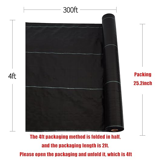 3.5oz Weed Barrier Landscape Fabric 4ft x 300ft Dual Layer Heavy Duty Landscape Fabric for Garden Greenhouse Pathway Orchard Weed Control Easy to Set up