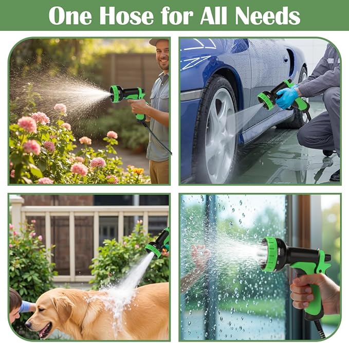 5 Gallon Nursery Pots (10-Pack) + 50ft Garden Hose with Spray Nozzle + 3-in-1 Soil Tester for Moisture/Light/pH | All-in-One Gardening Kit for Indoor/Outdoor Plants Gardening Gifts for Women