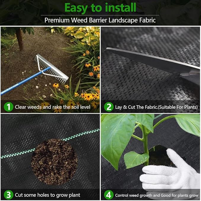 6ft x 300ft Weed Barrier Landscape Fabric Heavy Duty3.2 oz Weed Blocker Garden Ground Cover FabricGarden Control ClothGround Cover with Woven Weed ClothDurable Landscaping Fabric