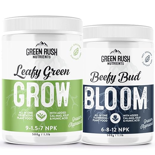 Organic Veg to Harvest Double Pack – Indoor &amp Outdoor Fertilizer for Leafy Greens Vegetables Herbs &amp More – Grow &amp Bloom Combo (500g - 4 Plants)