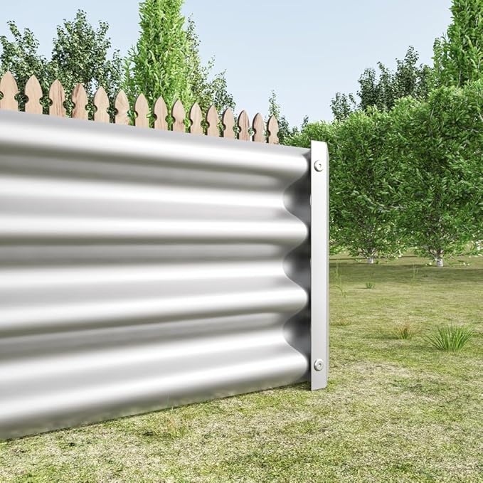 Metal Raised Garden Bed for Outdoor Use 6 ft x 3 ft x 1 ft Rectangle Planter Box for Vegetables Flowers and Herbs - Silver (Silver with 6x3x1ft)