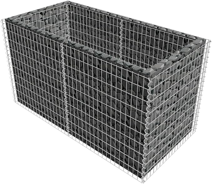 SKM Gabion Raised Bed Steel 70.9x35.4x39.4 Silver