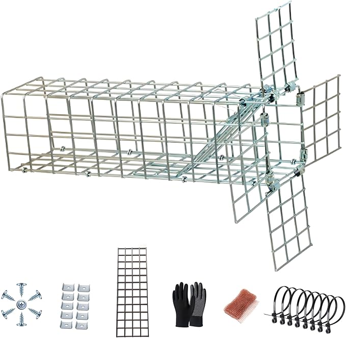 One-Way Squirrel Door excluder for mice Bats and Rodents for Outdoor Rodent Holes attics Chimneys Includes Simple to Install Easy to Reuse Set
