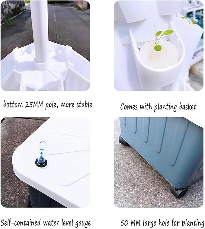 Hydroponics Growing System Tower Hydroponics Growing Tower Planter for Herbs Fruits &amp Vegetables 5 Plants Per Layer 8/10/12 Layer 0828